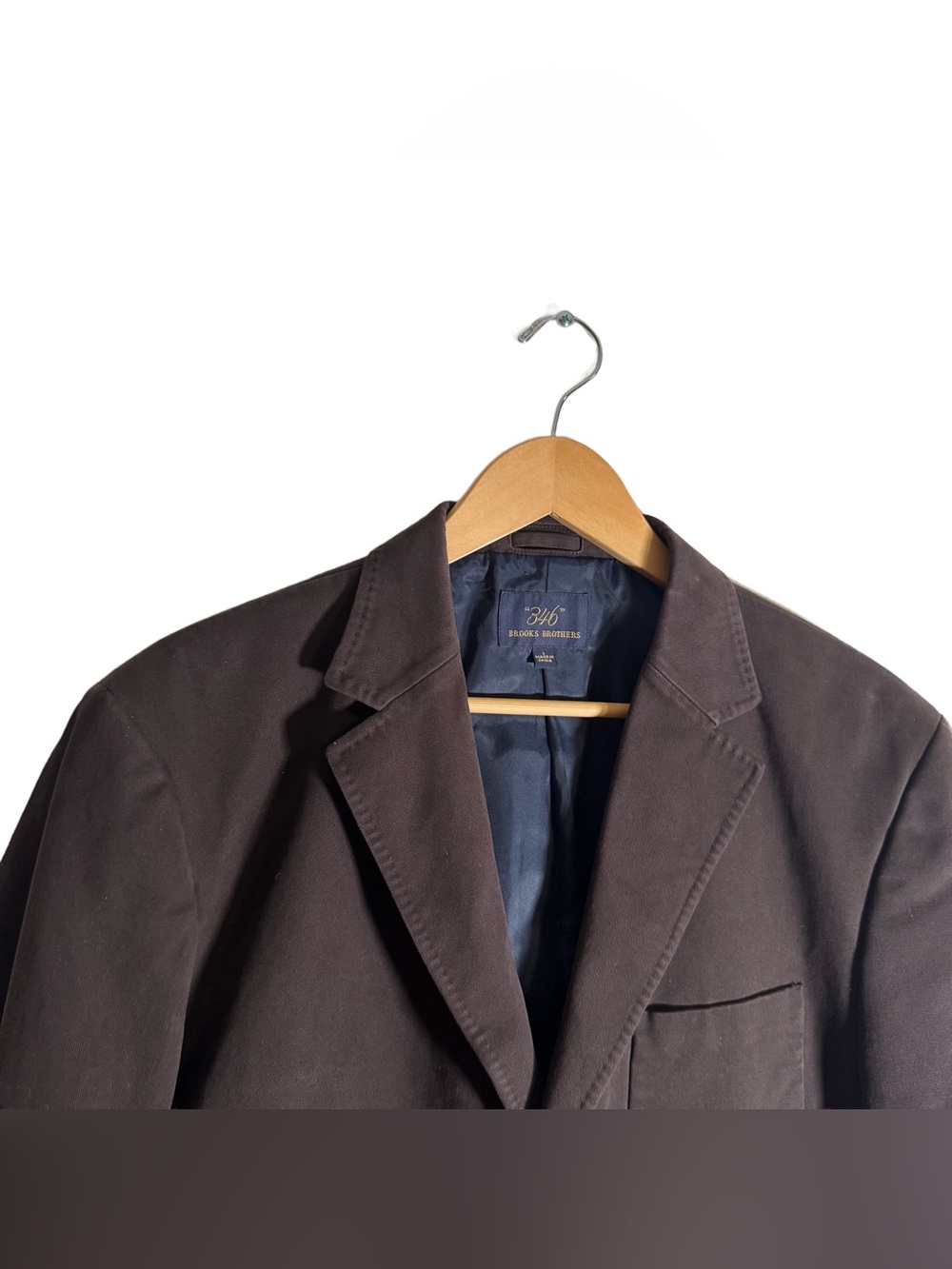 Brooks Brothers 346 Single Breasted Sport Coat Three Button Brown Cotton Large - Picture 3 of 7